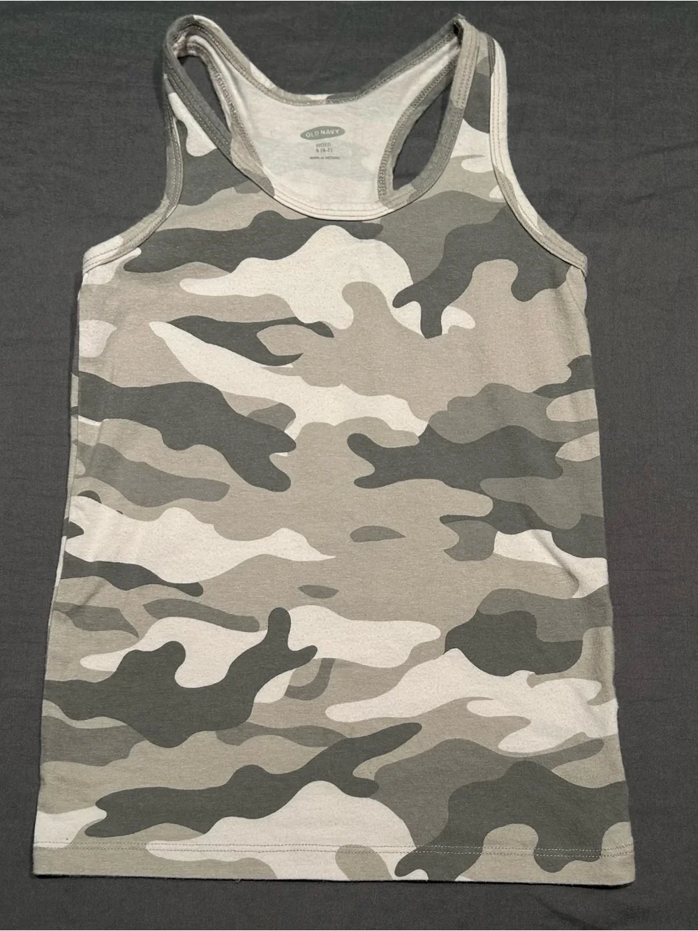 Old Navy Girls Grey Camo Racerback Tank Top